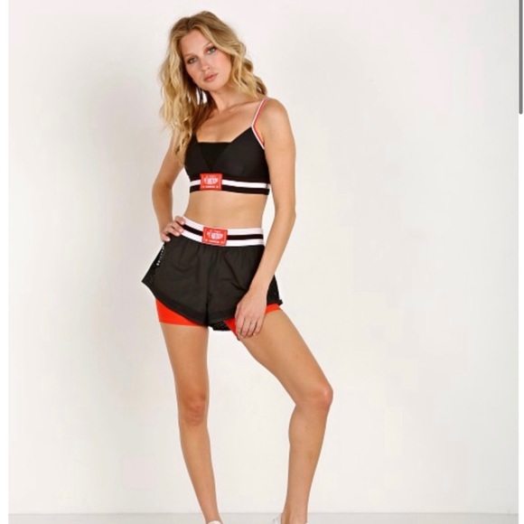 P.E Nation Black and Orange athletic shorts - Picture 2 of 7